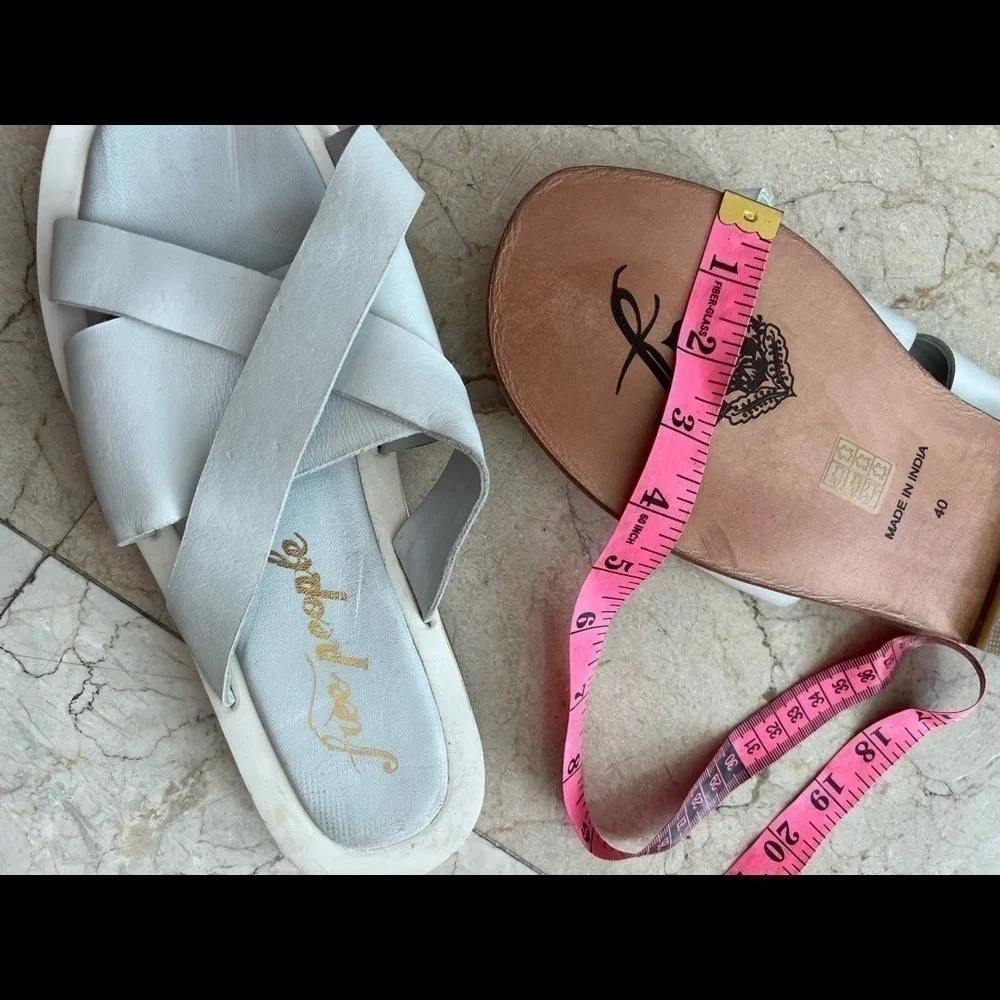 Free People White Del Mar Slide Sandal Sze 40